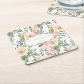 Chic Elegant Rozen, Motivatie Bericht Kartonnen Onderzetters (Schuin)