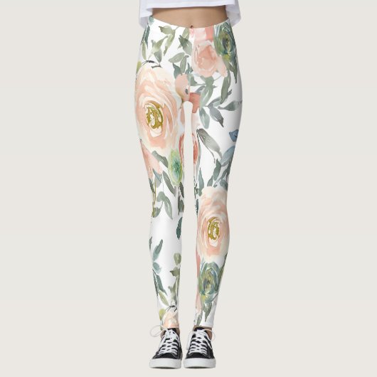 Chic Elegant Rozen, Motivatie Bericht Leggings (Voorkant)