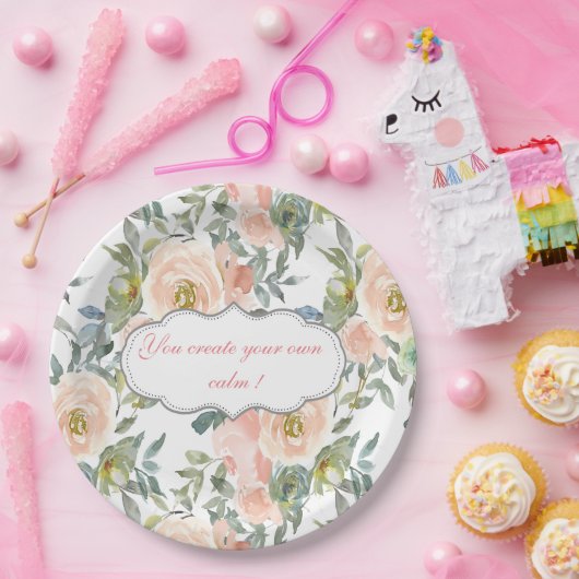 Chic Elegant Rozen, Motivatie Bericht Papieren Bordje (Feest)