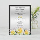 Chic Elegant Rozen Silver Wedding Kaart (Staand voorkant)