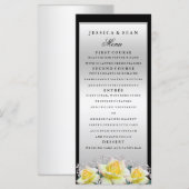 Chic Elegant Rozen Silver Wedding Menu (Voorkant / Achterkant)