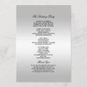 Chic Elegant Rozen Silver Wedding Programmakaart (Achterkant)