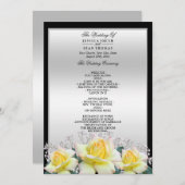 Chic Elegant Rozen Silver Wedding Programmakaart (Voorkant / Achterkant)