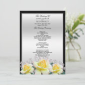Chic Elegant Rozen Silver Wedding Programmakaart (Staand voorkant)