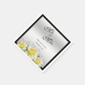 Chic Elegant Rozen Silver Wedding Servet (Hoek)