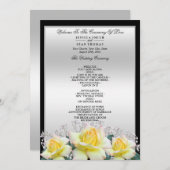 Chic Elegant Rozen Zilveren Trouwprogramma Programmakaart (Voorkant / Achterkant)