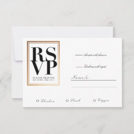 Chic & Elegant RSVP | Gold Foil Lijst Accent