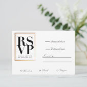 Chic & Elegant RSVP | Gold Foil Lijst Accent (Staand voorkant)