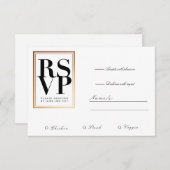 Chic & Elegant RSVP | Gold Foil Lijst Accent (Voorkant / Achterkant)