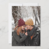 Chic Elegant Rustieke Bloemen Pinecone Fotobruilof Kaart (Achterkant)