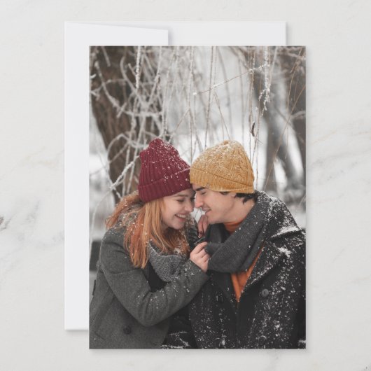 Chic Elegant Rustieke Bloemen Pinecone Fotobruilof Kaart (Achterkant)