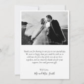 Chic Elegant Script 3 Photo Collage Wedding Bedankkaart (Achterkant)