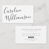 Chic Elegant Script Calligraphy Social Media Picto Visitekaartje (Voorkant / Achterkant)