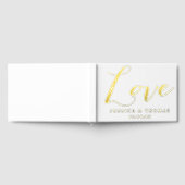 Chic Elegant Script "Love" Echte Folie bruiloft Gastenboek (Volledig)
