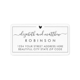Chic Elegant Script Wedding Return Address Label