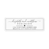 Chic Elegant Script Wedding Return Address Label (Voorkant)