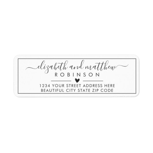 Chic Elegant Script Wedding Return Address Label (Voorkant)