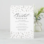 Chic Elegant Silver Glitter Confetti Vrijgezellenf Kaart (Staand voorkant)