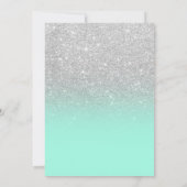 Chic elegant Silver Glitter Mint Groen bruiloft Kaart (Achterkant)