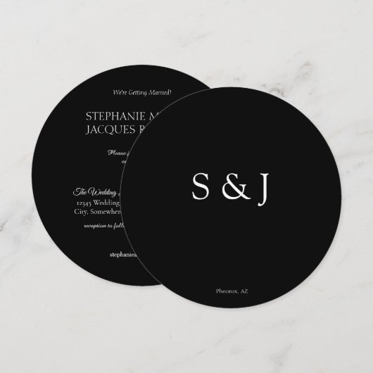 Chic Elegant Simple Black Modern Circle Minimalist Kaart (Voorkant / Achterkant)