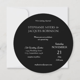 Chic Elegant Simple Black Modern Circle Minimalist Kaart
