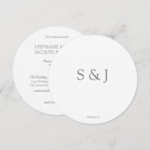 Chic Elegant Simple White & Grey Circle Minimalist Kaart (Voorkant / Achterkant)