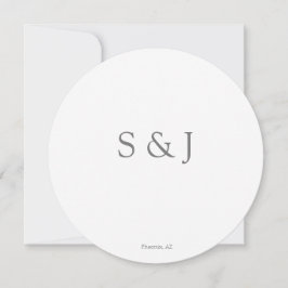 Chic Elegant Simple White & Grey Circle Minimalist Kaart