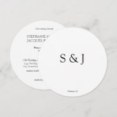 Chic Elegant Simple White Moderne Circle Minimalis Kaart (Voorkant / Achterkant)