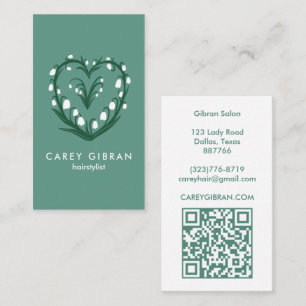 Chic Elegant Snowdrop Lily Line Tekening CUSTOM QR Visitekaartje