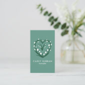 Chic Elegant Snowdrop Lily Line Tekening CUSTOM QR Visitekaartje (Staand voorkant)