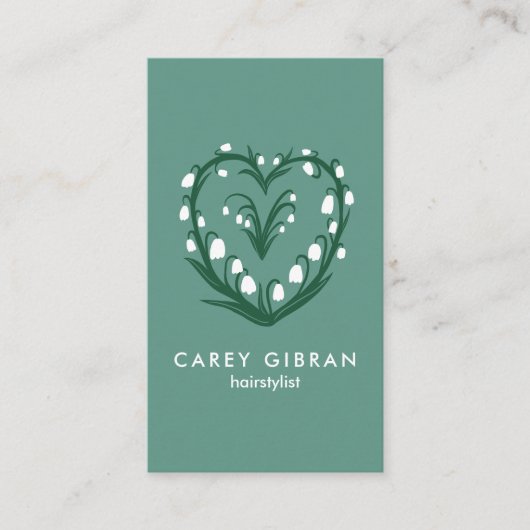 Chic Elegant Snowdrop Lily Line Tekening CUSTOM QR Visitekaartje (Voorkant)