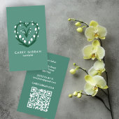Chic Elegant Snowdrop Lily Line Tekening CUSTOM QR Visitekaartje