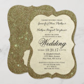 Chic Elegant Sparkly Faux Gold Glitter Kaart (Voorkant / Achterkant)