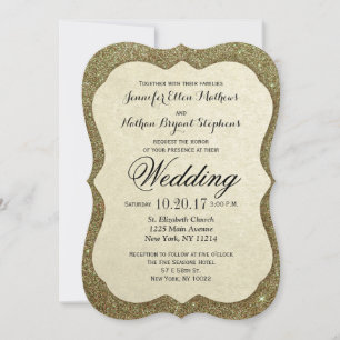 Chic Elegant Sparkly Faux Gold Glitter Kaart