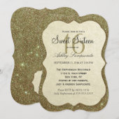 Chic Elegant Sparkly Faux Gold Glitter Kaart (Voorkant / Achterkant)
