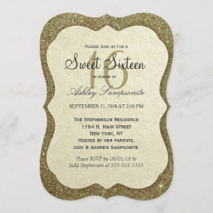 Chic Elegant Sparkly Faux Gold Glitter Kaart