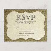 Chic Elegant Sparkly Faux Gold Glitter Uitnodiging Briefkaart (Voorkant)
