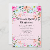 Chic Elegant Spring Floral Women's Church Retreat Kaart (Voorkant)