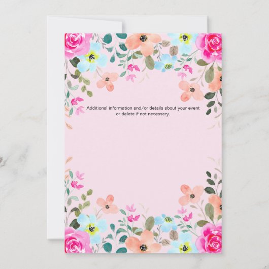 Chic Elegant Spring Floral Women's Church Retreat Kaart (Achterkant)