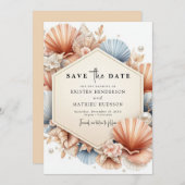 Chic Elegant strand bruiloft Save The Date (Voorkant / Achterkant)
