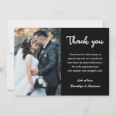 Chic Elegant Stylish Bride and Groom Wedding Photo Bedankkaart (Voorkant)
