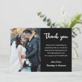 Chic Elegant Stylish Bride and Groom Wedding Photo Bedankkaart (Staand voorkant)