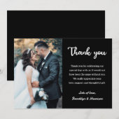 Chic Elegant Stylish Bride and Groom Wedding Photo Bedankkaart (Voorkant / Achterkant)