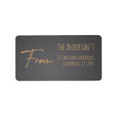 Chic Elegant Stylish Grey Address Label (Voorkant)