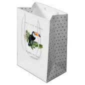 Chic Elegant Tropical Rainforest Toucan Wedding Medium Cadeauzakje (Achterkant Gekanteld)