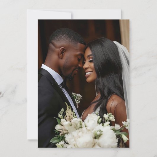 Chic Elegant Typografie Fotobruiloft Kaart (Achterkant)