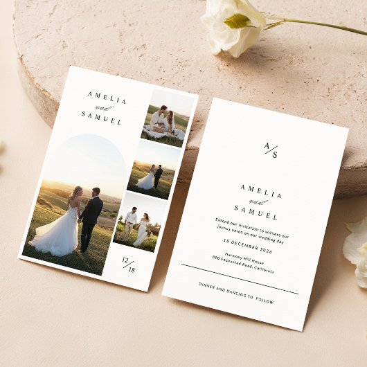 Chic Elegant Typografie Fotocollage Kaart