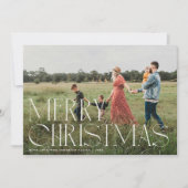 Chic Elegant Typografie Vrolijk Kerstfeest Eén Fot Feestdagenkaart (Voorkant)