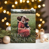 Chic Elegant Typografie Vrolijk Kerstfeest Eén Fot Feestdagenkaart