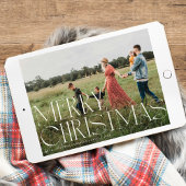 Chic Elegant Typografie Vrolijk Kerstfeest Eén Fot Feestdagenkaart